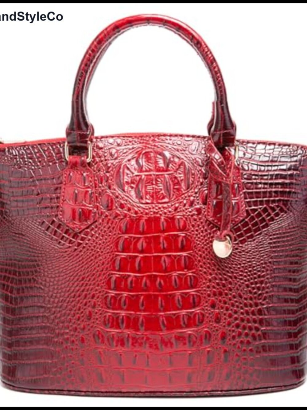 Vegan Leather Crocodile Satchel Purse Adjustable Shoulder Strap